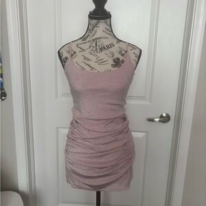 Forever 21 Pink Ruched Bodycon Mini Dress